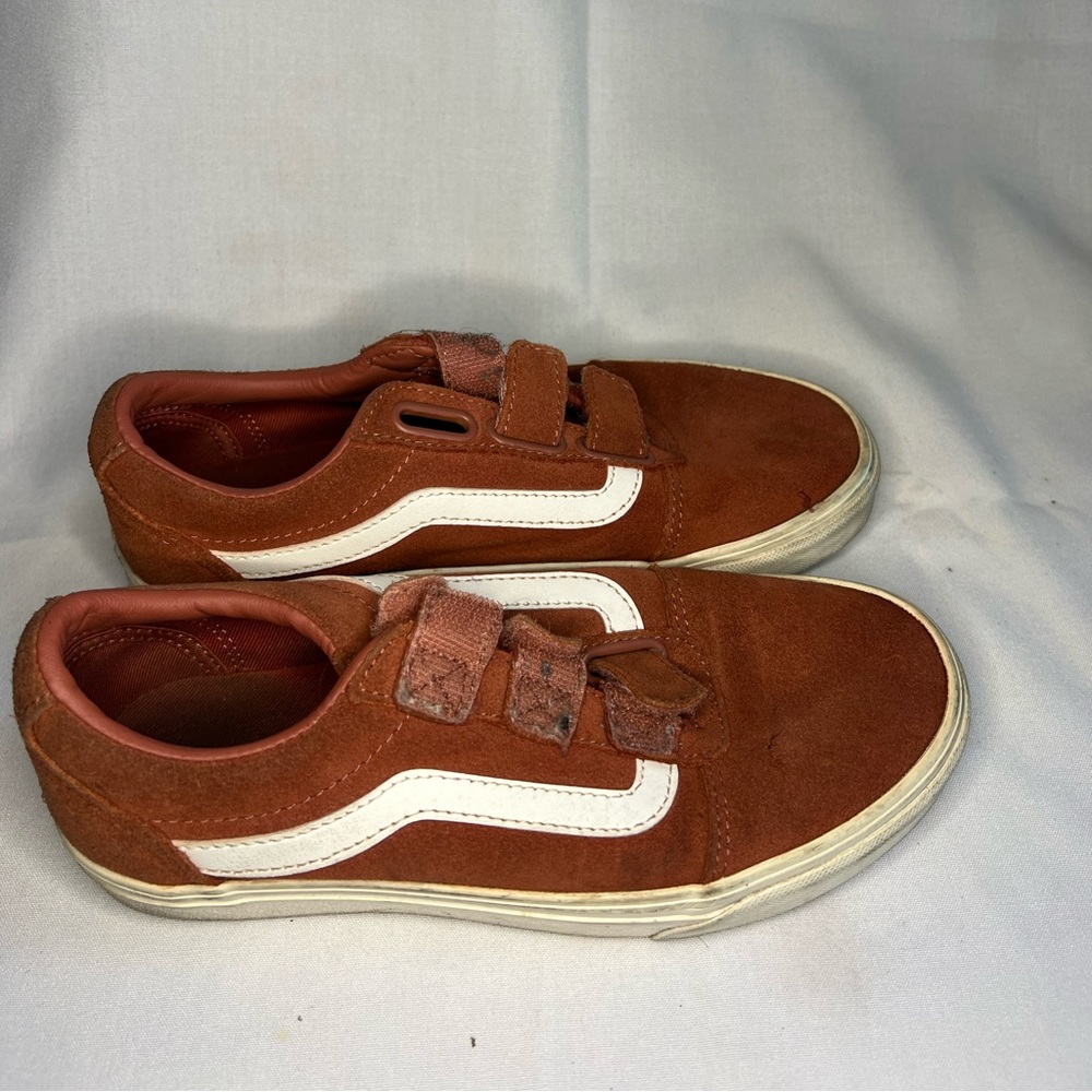 Terracota suede Velcro Vans size 6.5 women